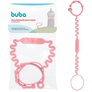 Alça De Silicone Antiqueda Para Copos Rosa 18267 - Buba