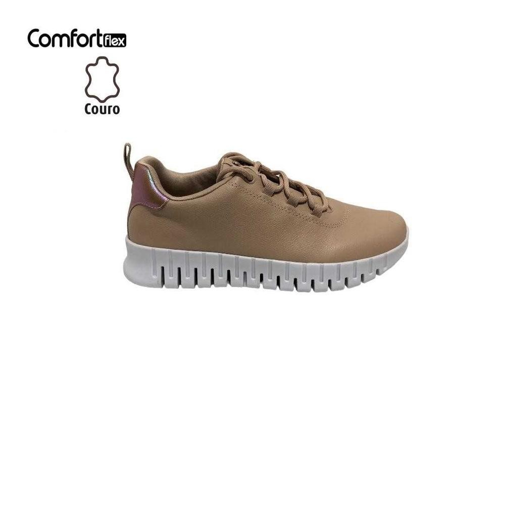 Tênis Feminino Urbano Moderno Couro Leve Confortável Macio Ref: 24-84302