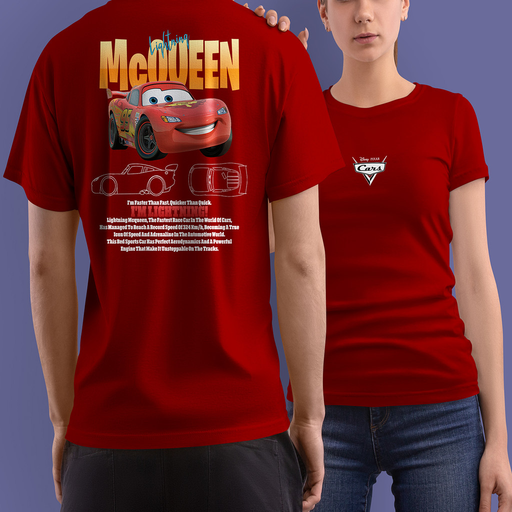 Kit 2 Camisetas Casal Relâmpago McQueen e Sally Masculina e Feminina Camisetas Casal McQueen e Sally