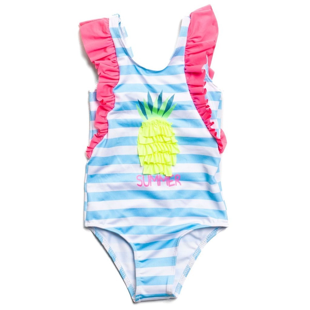 Maio Infantil Biquini Criança Listras Abacaxi Proteção Solar | Shopee