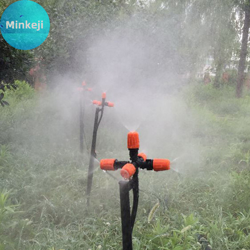 Aspersores De Jardim minkeji Irrigação Automática 360 ° Aspersor Rotag Sprinkler 5 Bicos br