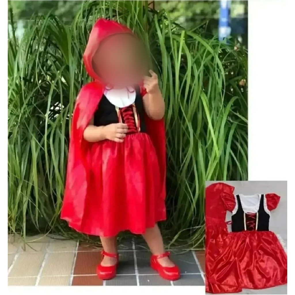 Fantasia Chapeuzinho Vermelho infantil Feminina festa aniversário
