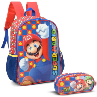 Kit Mochila De Costas Escolar Estojo Super Mário Up4you em Oferta na Shopee