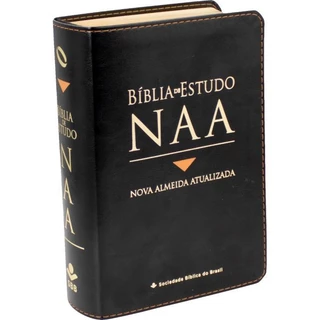 Bíblia De Estudo Naa, Tamanho Portátil, Capa Couro Sintético Preta, Nova Almeida e Atualizada, SBB