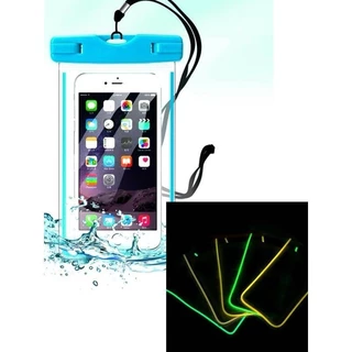 1 Capa /KIT 2 / KIT 4 Capas Bolsa Saco fluorescente luminosa A Prova D'água Impermeável Universal Para Celular Para Praia Esportes Aquáticos Saco Seco