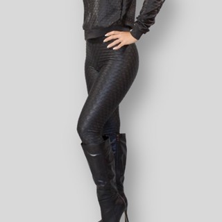 Calça Legging Fitness Academia Feminina Textura em Cirre Flocado