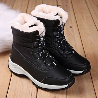 Botas De Neve Femininas Leves E Grossas De Velo Alto De Inverno