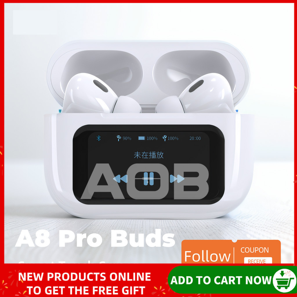 A9pro LCD A9pro USBC Tela Sensível Ao Toque Inteligente A Cores ANC + ENC Fones De Ouvido Bluetooth Com Redução Ativa De Ruído