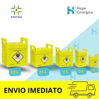 Caixa/Coletor Perfuro Cortante 1,5L / 3L / 7L / 13L / 20L em Oferta na Shopee