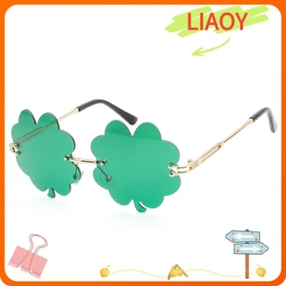 LIAOYING Óculos De Sol Irlandeses Shamrock , Rimless Fashion St . Dia De Patrick , Trevo De Quatro Folhas Verdes Bonitos Para Mulheres E Homens