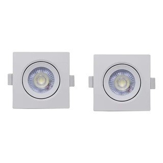 Kit 15 Spot Led 7w Quadrado Direcionável Bivolt B. Frio