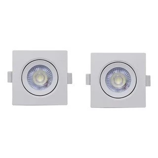 Kit 15 Spot Led 7w Quadrado Direcionável Bivolt B. Frio