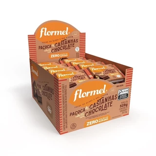 Tablete De Paçoca De Castanhas Com Chocolate, Zero Açúcar - 24 Unidades De 20G Cada