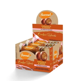 Bombom De Chocolate Ao Leite, Recheado Com Caramelo E Nozes, Zero Açúcar Flormel- Caixa com 375g