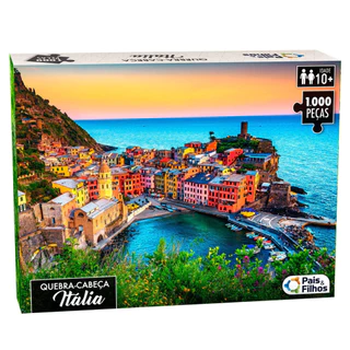 Quebra Cabeça Itália Puzzle Cartonado Premium 1000 Peças Jogo de Encaixe Divertido Original Pais e Filho