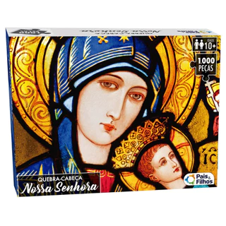 Quebra Cabeça Infantil Nossa Senhora 1000 Peças Puzzle Grande Com Temática Religiosa Cristã Católico Jogo Educativo Kids