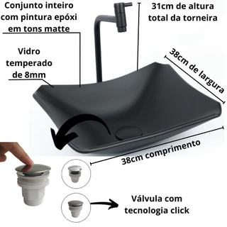 KIT CUBA BANHEIRO RETRÔ 38 FOSCA + VÁLVULA CLICK FOSCA