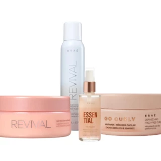 Braé Kit Mascara Revival Fiber Oil Blend Intense Completo (4 Produtos)