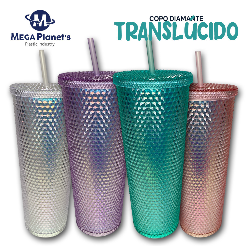 Copo Star Diamante Translúcido 710 ML | Decorativos | Festas | Camada Dupla | Refrescos