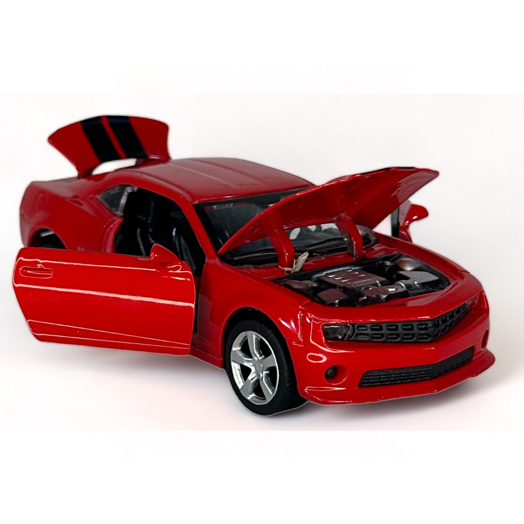 Miniatura Carrinho D Ferro Camaro Fricção Abre Porta Vermelho