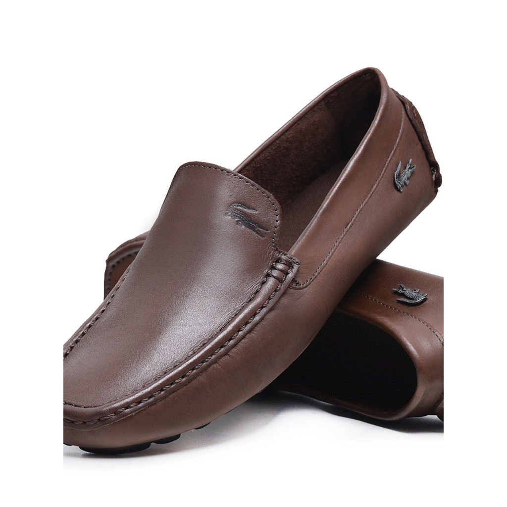 Mocassim Sapato em Couro Legítimo Drive Masculino Lacost Casual Confortável Elegante