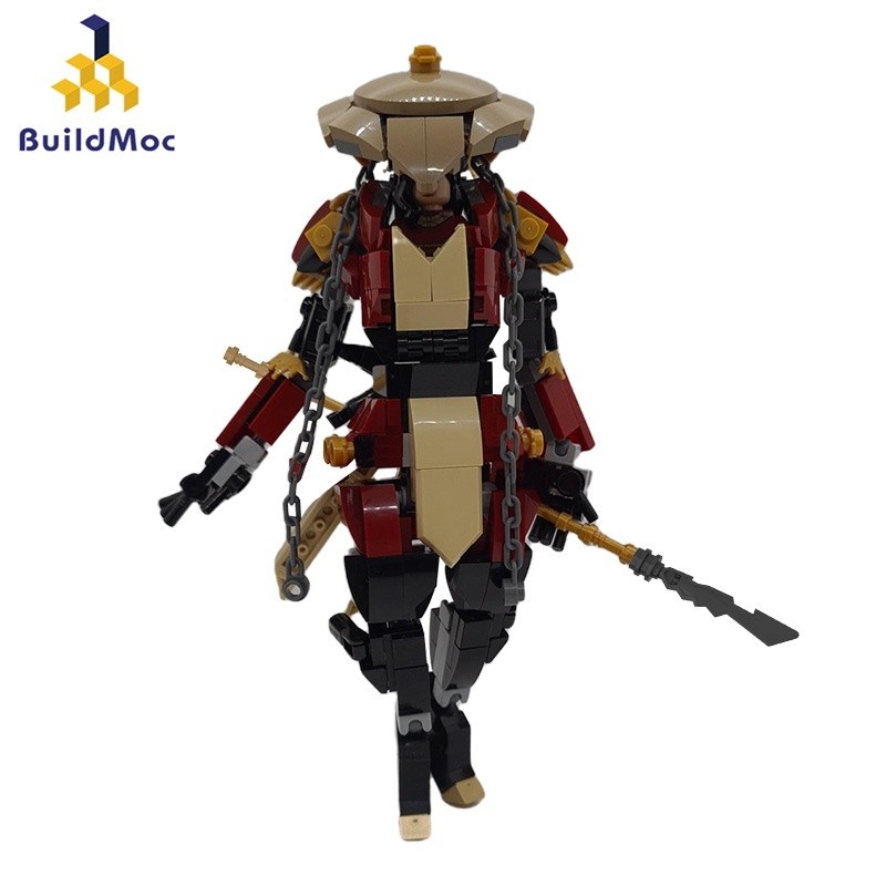 BuildMOC Ronin Modelo De Robô samurai mech Feminino Blocos De ...