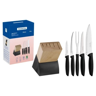 Jogo de facas Tramontina Faqueiro 6 peças com Cepo 7 ou 10 peças utensílios de cozinha Faqueiro Tramontina
