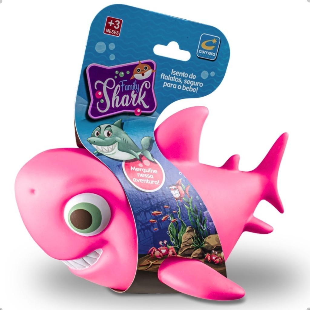 Tubarão Bebê Brinquedo Baby Shark Vinil Macio Pink Cometa | Shopee Brasil