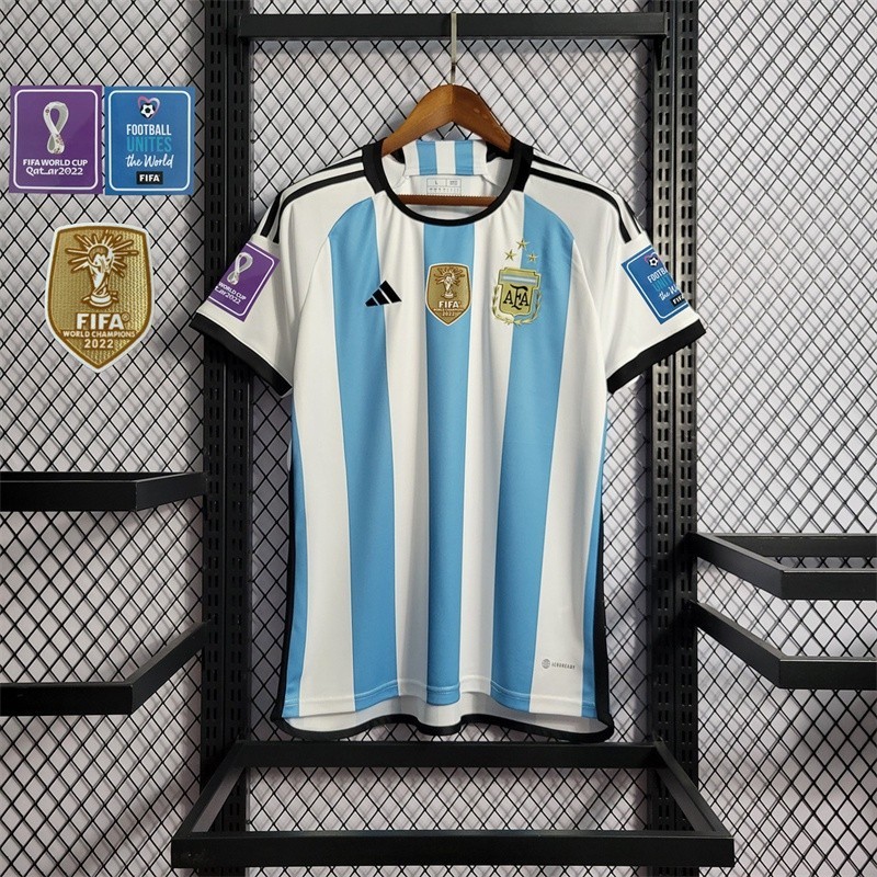 Argentina Home 3 estrelas camisa de futebol 2022