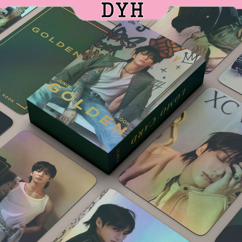 JungKook GOLDEN ラキドロ トレカ 55pcs/box BTS JUNGKOOK Cartão Laser GOLDEN Photocards LOMO Álbum