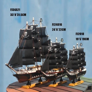 20/24/33cm Navio Pirata Veleiro De Madeira Barco De Brinquedo Presente Modelo De Desktop Europeu Crianças Escritório Dec