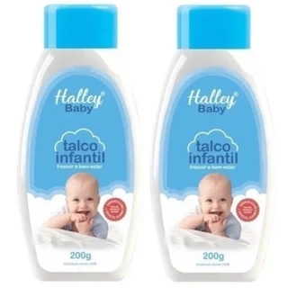 Talco Infantil Halley Baby Azul 200g - Kit Com 2 Unidades em Oferta na Shopee