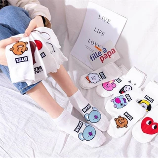 7 pcs/set bts bt21 meias fãs presente
