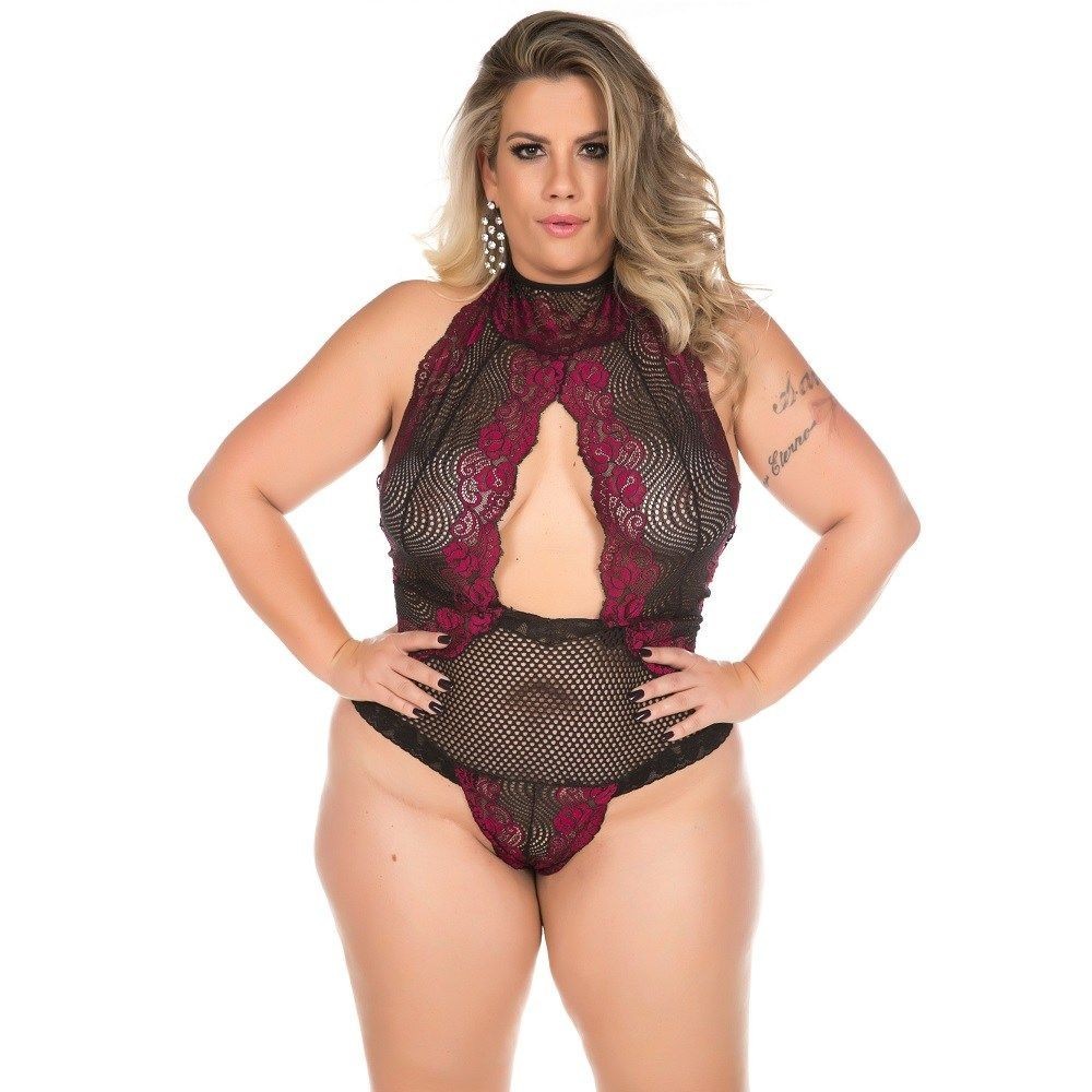 Body Luxuria Plus Size sensual Rendado Pimenta sexy