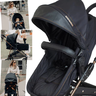 Carrinho de Bebe Galzerano Napoli Preto Cobre Passeio Moises