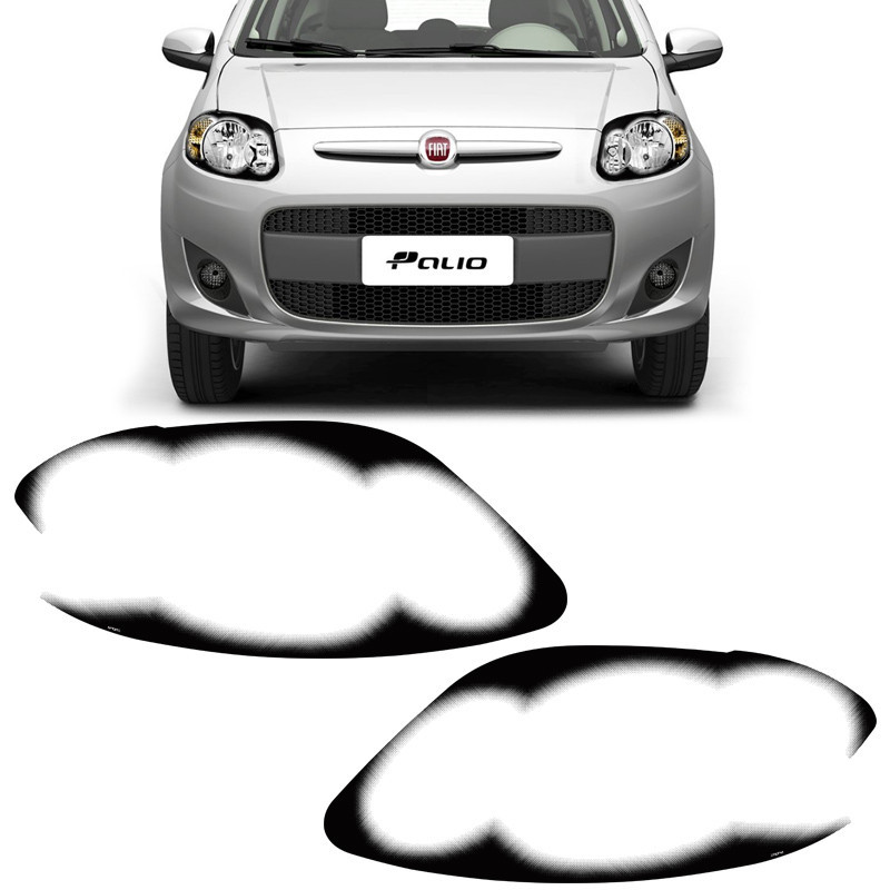 Adesivo Máscara Negra Fiat Palio G6 Aplique Farol Dianteiro Genérico