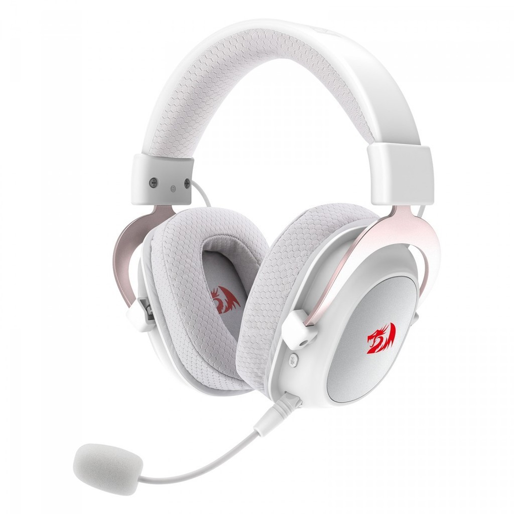Headset Gamer Redragon Zeus PRO Branco - Wireless 7.1