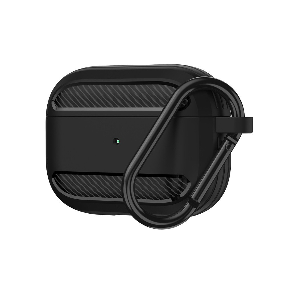 Capa De Airpods Compatíveis , Proteção De Corpo Inteiro De Fibra De Arbon TPU Macia Pele À Prova De Choque Com Acessórios Para Chaveiro Homens Mulheres Airpod Pro 3