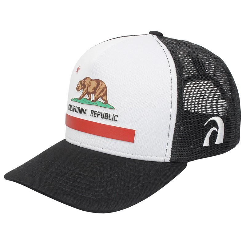 Boné Trucker Surf Alive California Republic Preto e Branco
