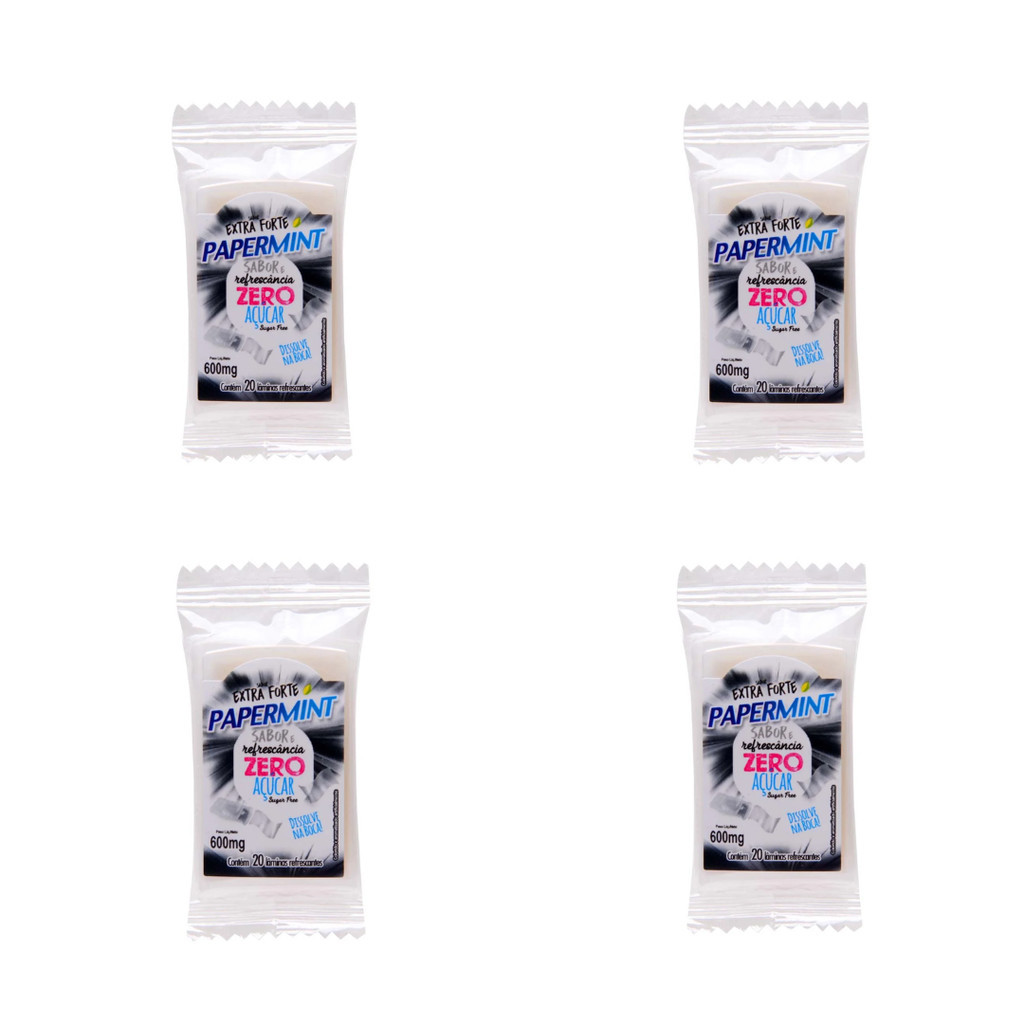 Kit Com 4 Pepermint Lâminas Refrescantes Sabor Extra Forte 80 Unidades ...