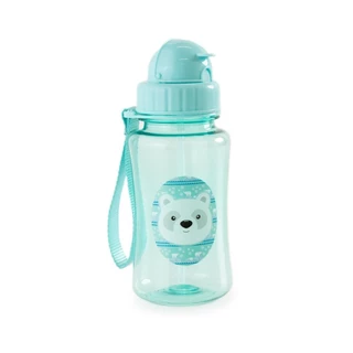 Garrafa Escola 350ML Urso Polar com Canudo Azul