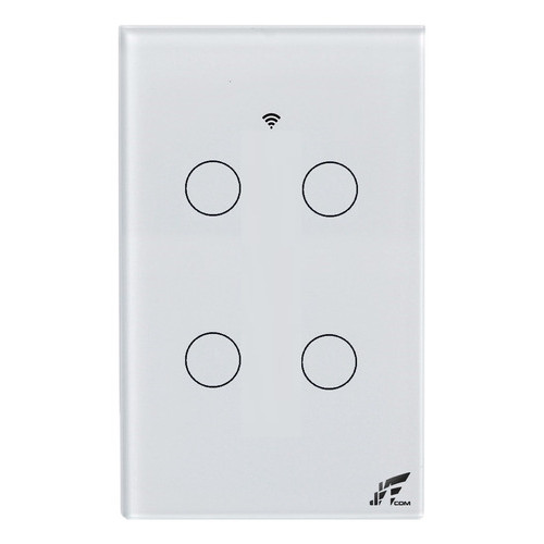 Interruptor Inteligente Wi-fi + Rf 4 Botões Touch Tuya Alexa