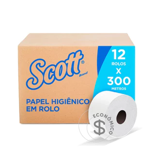 Papel Rolão Folha Simples 12x300m Scott em Oferta na Shopee