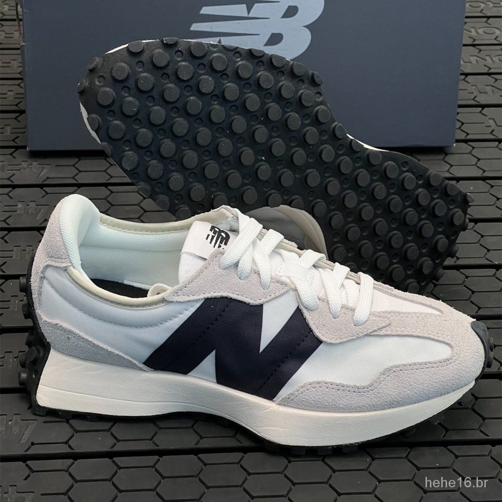 New Balance New Balance de alta qualidade Running Shoes 327 branco retro cinza Running Shoes esporte casual leve e confortável homens mulheres OP1616