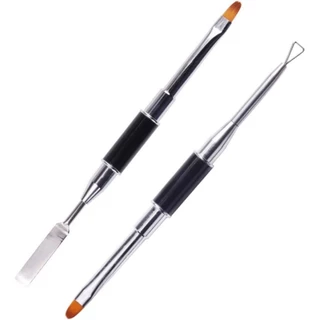 Kit 2 Pincel 2 em 1 Espatula + Espalhador de Fibras Alongamento em Oferta na Shopee