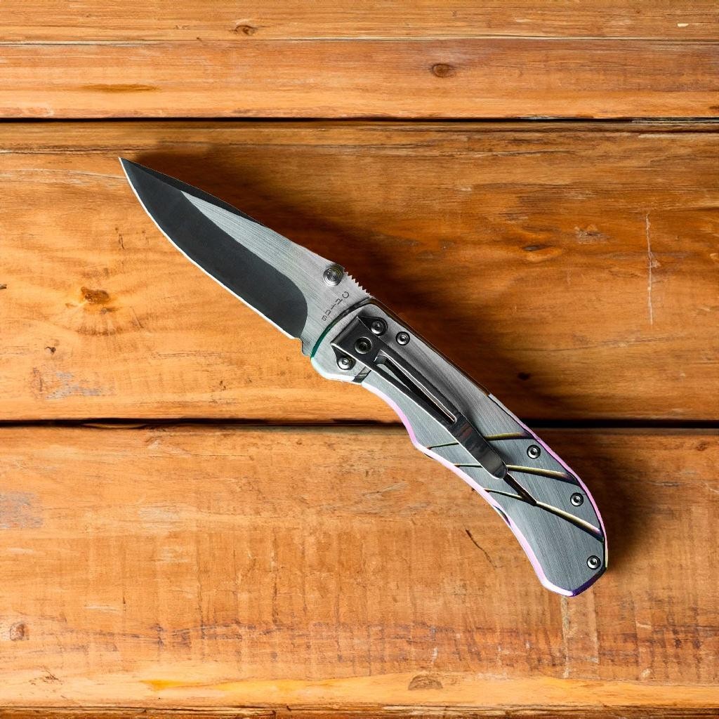 Canivete Retrátil Portátil De Bolso Metal Camping Pesca Caça