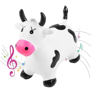 Vaquinha Upa Upa Brinquedo Com Som Musical Vaca Emborrachada Inflavel Para Bebes Cavalinho Pocoto - Bee Toys