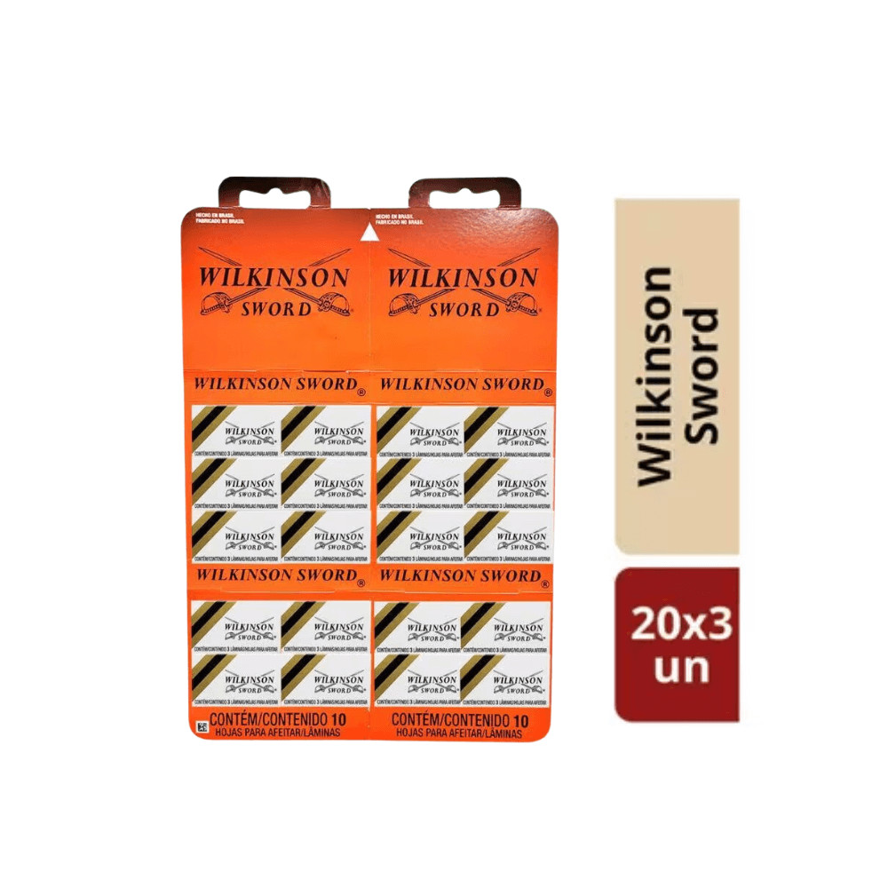 Cartela lâmina Wilkson - 20x3 lâminas (60 lâminas) | Shopee Brasil