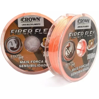 Linha Crown Multifilamento Fiber Flex 8X Orange 100m