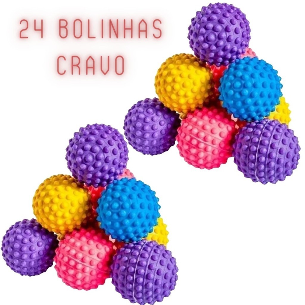 Kit 24 Bolinhas Anti Stress Apertar Cravo Fisioterapia Mãos | Shopee Brasil